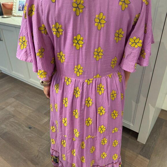 Oliphant Purple Dress with Embroidered Flowers - Picture 4 of 11